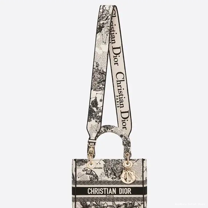 Cheap Motif Medium Jouy Toile D-lite Lady Canvas Bag White Zodiac de 0412 Hot Sale